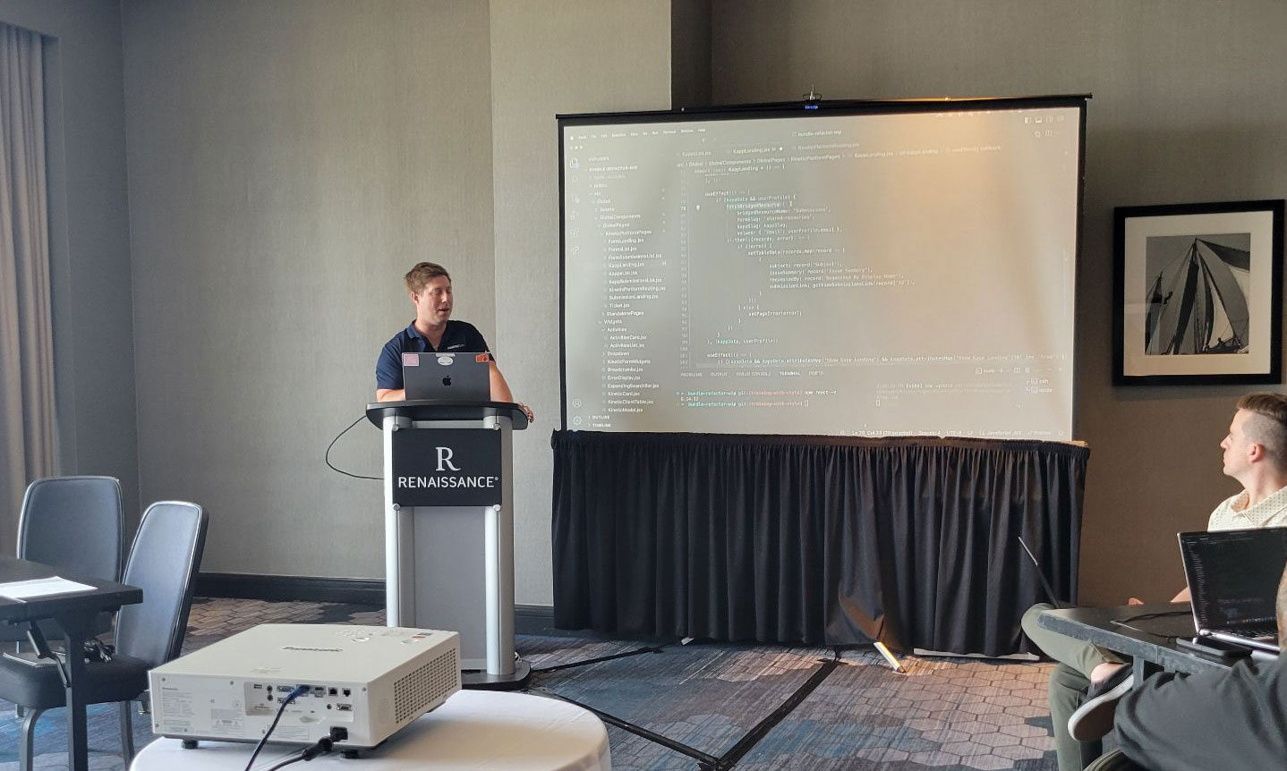 Spencer Faust leads a Kinetic Data front-end training session