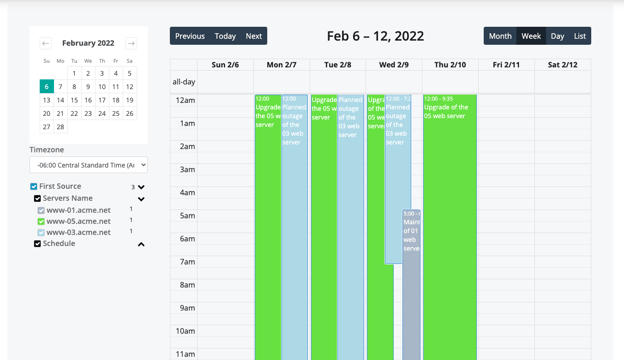 Calendar- Week at a Glance