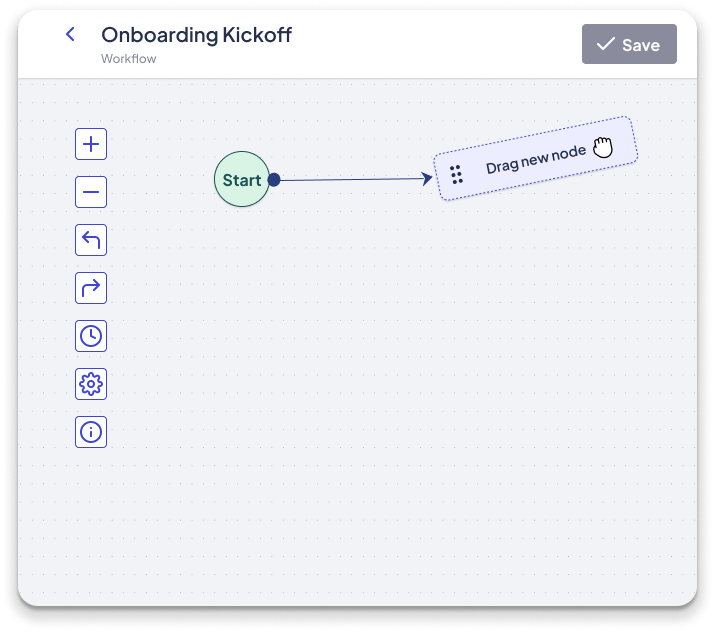 Screenshot of a Kinetic Data workflow builder