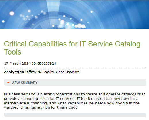 Critical Capabilities For IT Service Catalog Tools